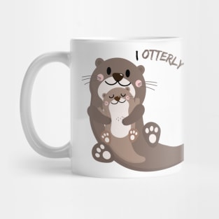 Otterly Love You - Valentine’s Day/ Anniversary Greeting Card  for wife/husband, partner, children, or loved ones - Great for stickers, t-shirts, art prints, and notebooks too Mug